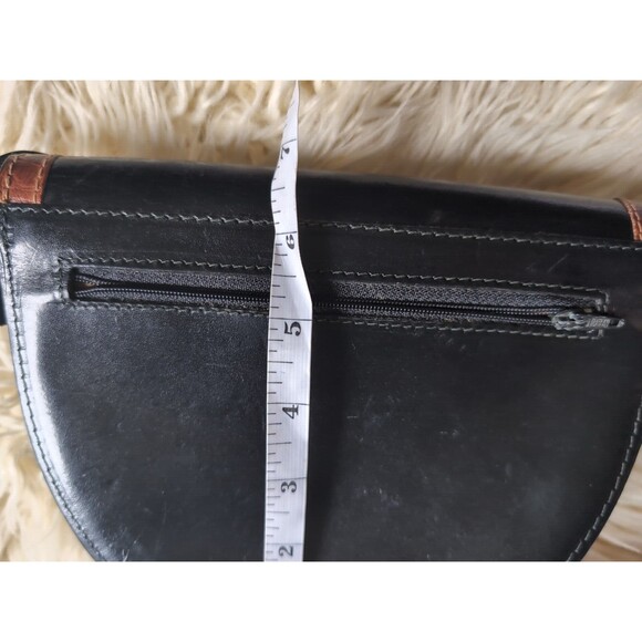 Gianni Firenze Small Mini Two-toned Black Crossbody Italian Leather Handbag Long - Picture 15 of 16